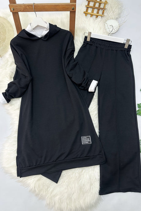 Long Sweat Pants Twist Suit - Grey T9001