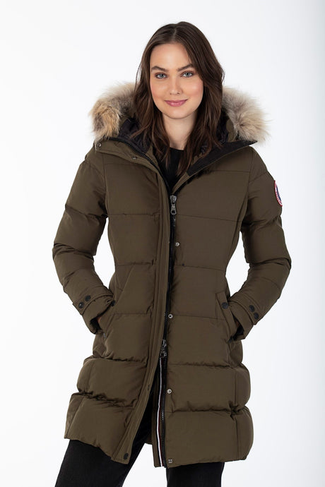 Women's Long Removable Fur Hooded Padded Water Repellent Windproof Inflatable Coat 8273 1001m8273