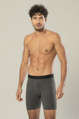 Virtue Black Cotton Elastane Long Boxer 1416