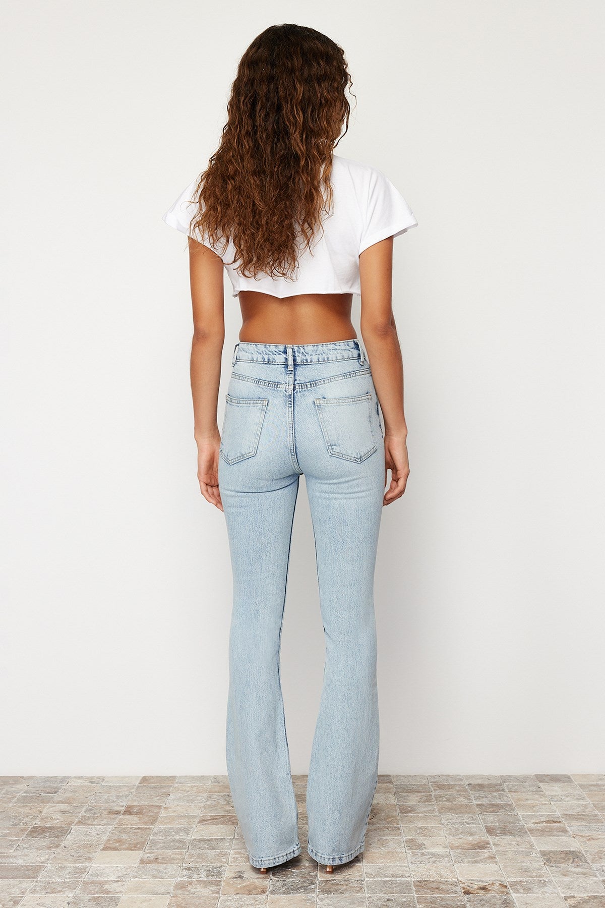 Light Blue High Waist Flare Jeans Twoss24je00036