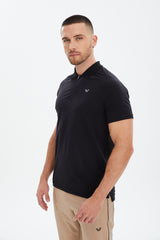 Men's Grey Quick Drying Soft Touch Cool Keeping Solid Color Polo Collar Training Sports T-shirt 0703