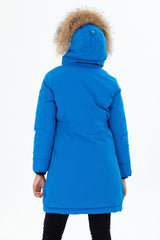 Women's Long Removable Fur Hooded Padded Windproof Water Repellent Inflatable Coat 8645 Gfx8645