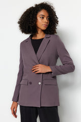 Anthracite Regular Lined Button Detailed Woven Blazer Jacket Twoaw21ce0264