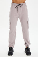 Men's Beige Cargo Pocket Jogger Sports And Casual Solid Color Sweatpants 0399 Tb23ml05s0399-1