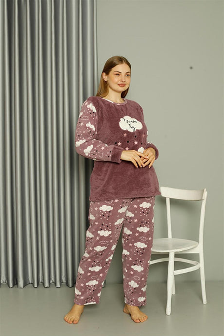 Fleece Women's Plus Size Lilac Pajama Set 808044