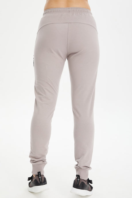 Women's White Ribbed Cotton Pockets Solid Color Casual And Sports Sweatpants 0807 Tb23wl05s0807-1