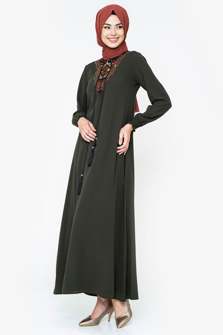 Embroidery Embroidered Cinnamon Burkini Dress 746-1 T18elb3m746-1