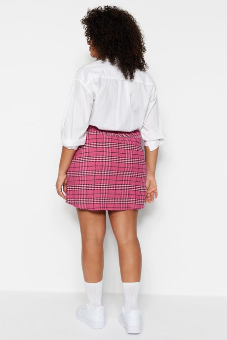 Plaid Pattern Tweed Skirt Tbbaw23az00025