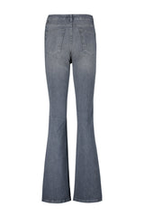 Grey High Waist Flare Jeans Twoaw24je00143