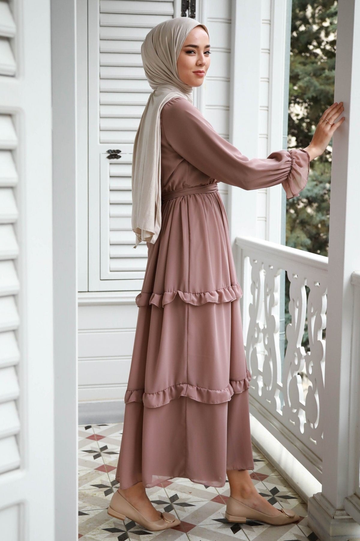 Women Monica Mink Chiffon Dress Gzc1monca60