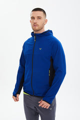 Men's Navy Blue Hooded Training Running Zipper Tracksuit Top Sports Jacket 0727 Tb23ml06s0727-1