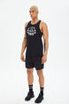 Men's Black Training Sleeveless Printed Sleeveless Cycling Collar Zero Sleeve Swimmer Sports Athlete