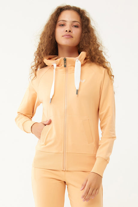 Women's Salmon Organic Cotton Zipper Hooded Sports Tracksuit Top 0728 Tb23wy06s0728-1