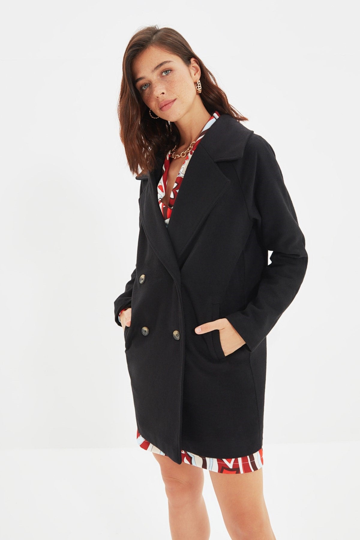 Stone Buttoned Coat Twoaw21kb0017