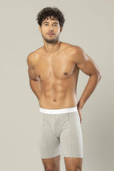 Virtue Black Cotton Elastane Long Boxer 1416