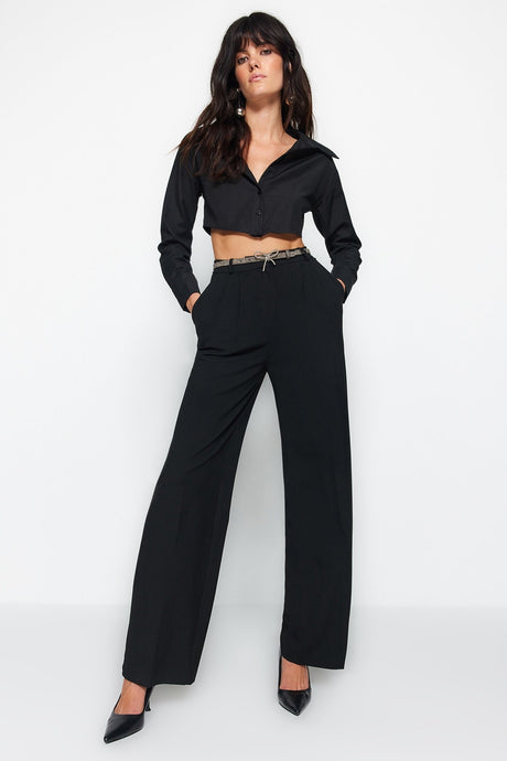 Anthracite Loose Leg Woven Pants Tpraw23pl00016