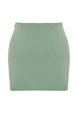 Stone Double Breasted Closure Buckle Detailed Woven Shorts Skirt Twoss24sr00061