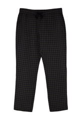 Men's Navy Blue Casual Pattern Checkered Woven Sleepwear Pants Tmnaw24pj00020