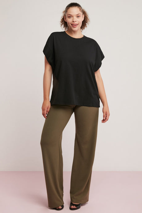 Aisha Women Plus Size Crepe Interlock Body Fully Enveloping Flexible Flare Pants Aisha01072023