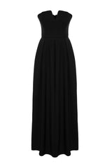 Black Woven Long Evening Dress Tprss24ae00118