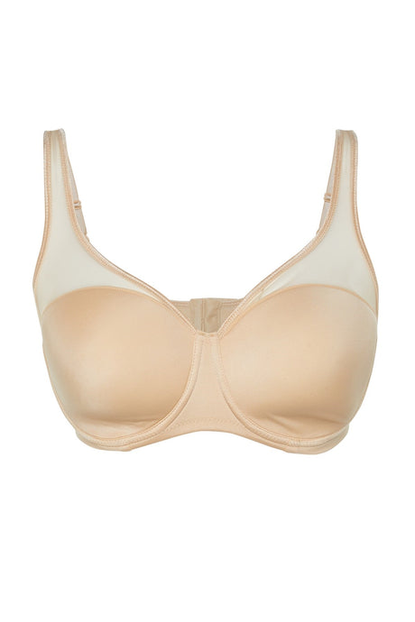 Ecru Mesh Detailed Coated Repellent Bra Tbbaw23cw00004