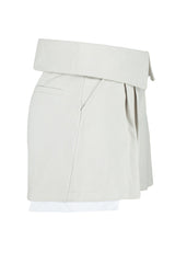 Beige Visible Pocket Bagged Woven Shorts Skirt Twoss23sr00324