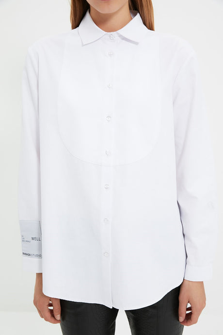 White Woven Shirt Tpraw22go1061