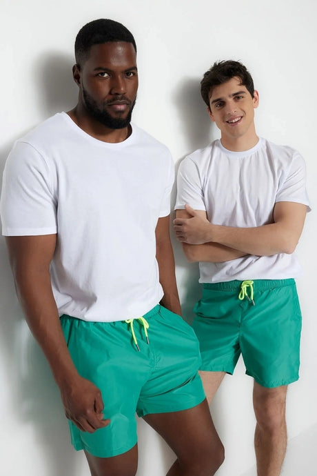 Green Men's Basic Standard Size Swimsuit Marine Shorts Tmnss20ds0023