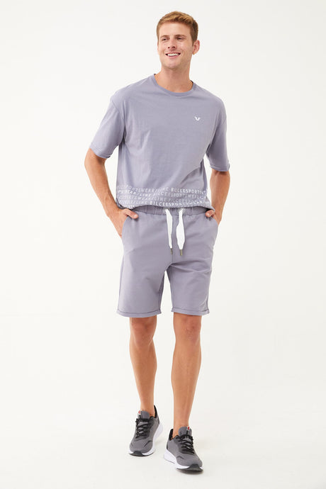 Men's Black Organic Cotton Pocketed Drawstring Short Capri Bermuda Casual And Sports Shorts 0803 Tb2