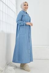 Mayra Robi Pocket Denim Dress - Light Blue Ms00in0922