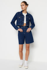 Dark Blue Denim Shorts & Bermuda Twoss23sr00094