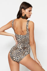 Animal Print Square Neck Regular Swimsuit Tbess23ma00111