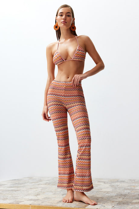 Geometric Pattern Knitted Knitwear Look Pants Tbess24pl00000