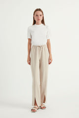 Mink Slit Crepe Pants Brgpntln001