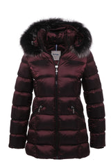 Women's Long Removable Fur Hooded Padded Windproof Water Repellent Inflatable Coat 8651 Gfx8651