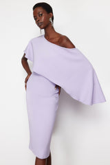 Lilac Single Sleeve Stylish Evening Dress Tprss24el00118