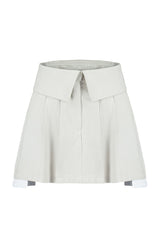 Beige Visible Pocket Bagged Woven Shorts Skirt Twoss23sr00324