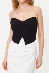 Bridal White Crop Woven Bustier Tprss24bs00001