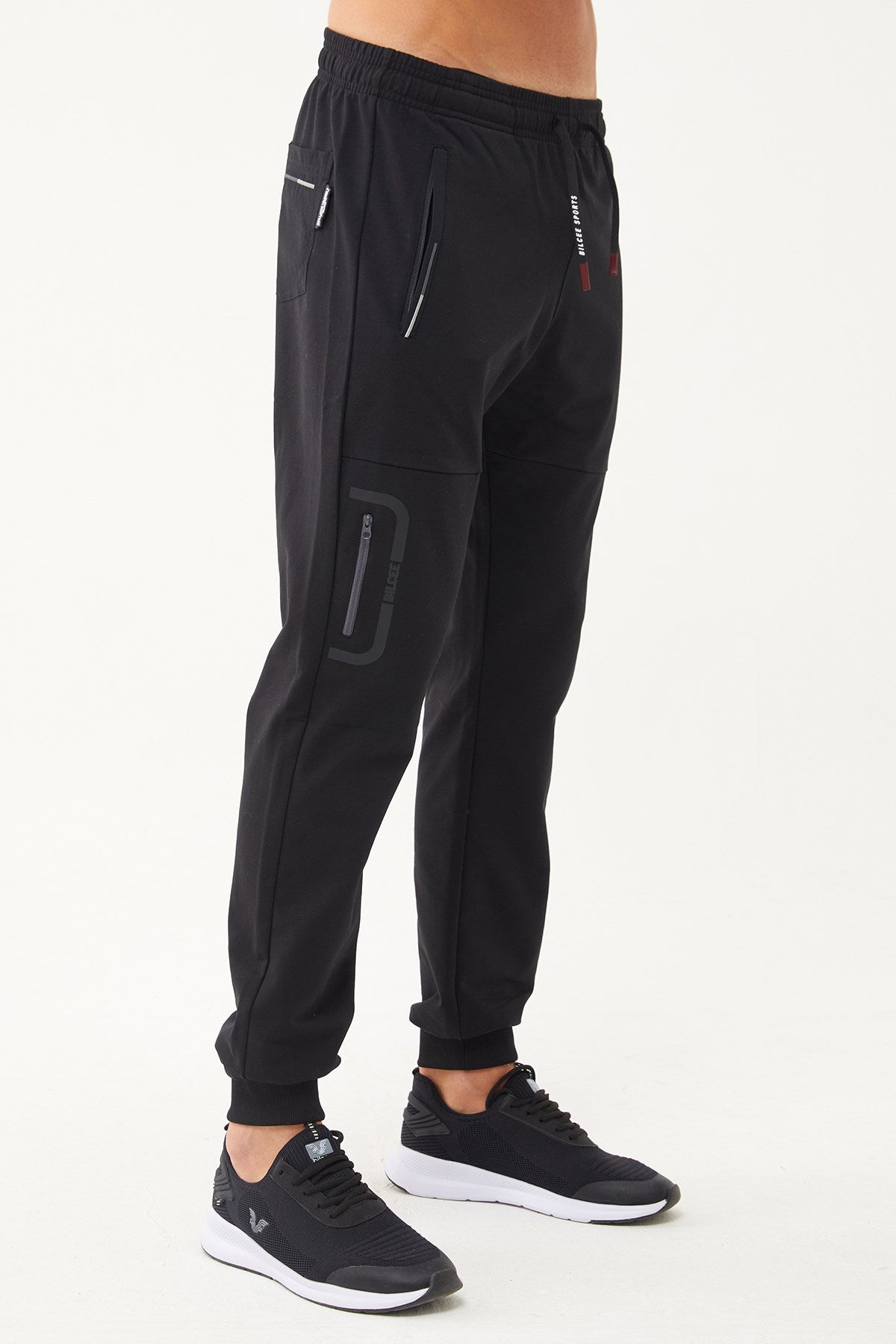 Men's Black-light Gray Plain Knitted Casual And Sports Tracksuit Pants 1585 Tb23ml05w1585-1