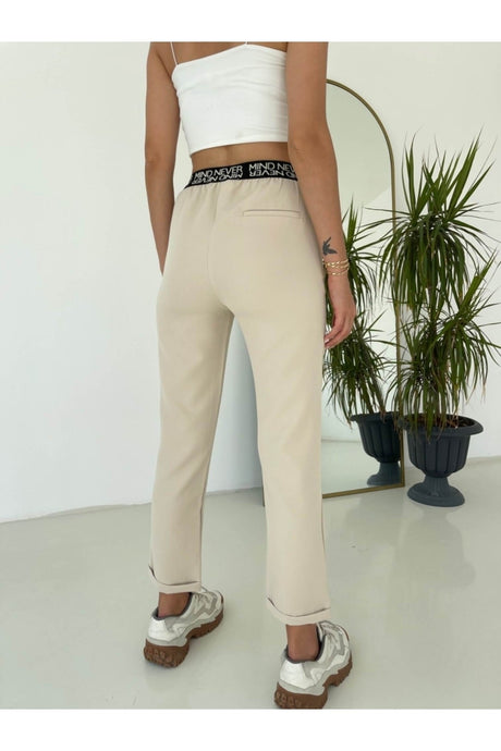 Black Elastic Back Pants 50705