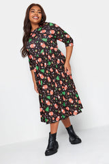 Plus Size Snowman Pattern Long Dress 215927 Byk-23y-215927