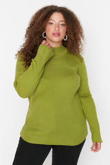 Green Half Turtleneck Slim Knitwear Sweater Tbbaw23an00022