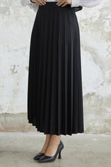 Luisa Waist Rubber Pleated Skirt - Black Ms00mb8110