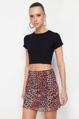 Multicolored Animal Print Mini Skirt Twoss24et00203