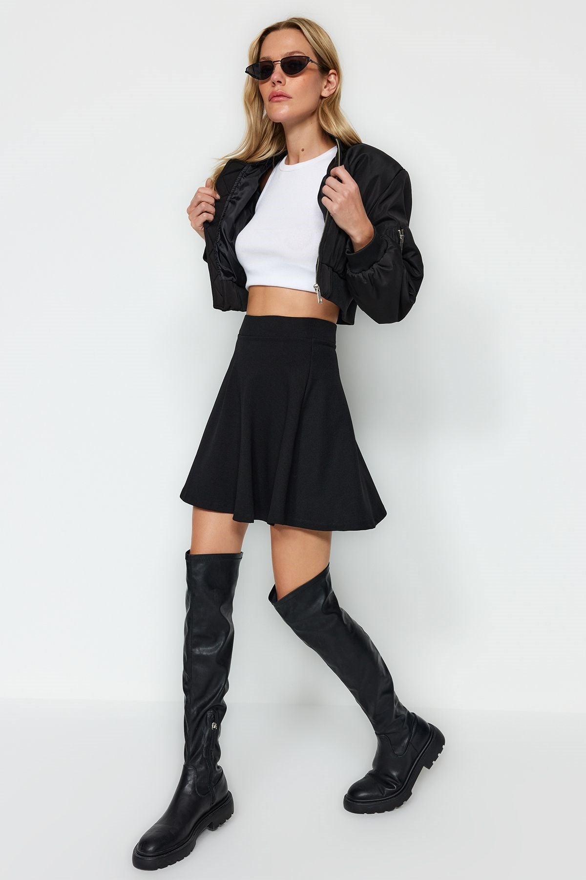 Black Knitted Skirt Twoaw24et00343