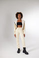 Women's Beige High Waist Straight Cut Chunky Mixed Tracksuit Hlmixedesofunderwear