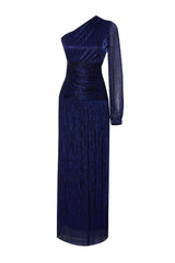 Saks Fitted Knitted Long Evening Gown & Graduation Dress Tprss24ae00065