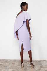 Lilac Single Sleeve Stylish Evening Dress Tprss24el00118