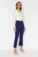 Stone High Waist Crop Flare Jeans Twoss22je0137