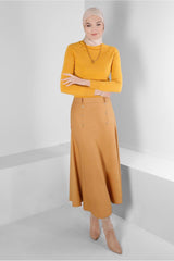 Women's Orange (mango) Button Detailed Skirt T 60353 23ketktr60353